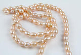 7mm Pink Rice Freshwater Pearl Loose Beads DIY Jewelry