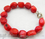 8''13mm Red Coral Bracelet