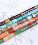 8*12MM Peacock Agate Cylinder Shape Beads Strand for Jewelry Making