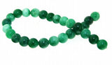 Charming Round Green Jade Gemstone Loose Beads 15 inches