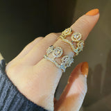 Brazil CZ Stackable Rings for Women Wedding Square Ellipse Beach Jewelry