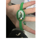 12 Pcs String Bracelet Green Prayer Anklet Gift Holy Father Mom