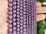 Purple Shell Pearl Loose Beads Round Shape 4/6/8/10mm