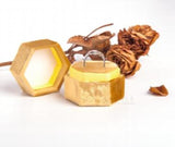 Hexagon Velvet Jewelry Ring Box - Double Storage Box