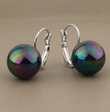 Big Shell Pearl Drop Earrings Silver - Women Gift