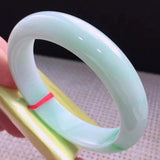 Zheru Jewelry Natural Burmese Emerald 54-64mm Light Green Two-Color Bracelet