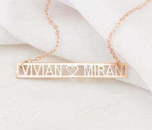 Custom Cutout Bar Necklace Personalized Name Necklace