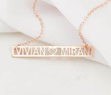Custom Cutout Bar Necklace Personalized Name Necklace