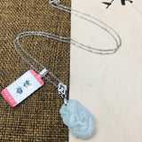 Burmese Ajadeite Zodiac Monkey Pendant Necklace