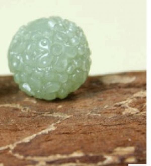 Real Hetian Jade Carved Flower Ball Bracelet Necklace DIY