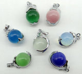 Natural Stone Tiger Eye Lapis Quartz Opal Charms Pendants for DIY Jewelry Making