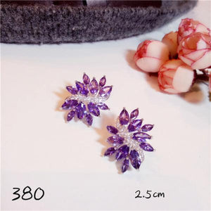 S925 Sterling Amethyst Drop Earring Purple Gemstone Fine Vintage Jewelry
