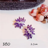 S925 Sterling Amethyst Drop Earring Purple Gemstone Fine Vintage Jewelry