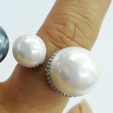 Pearl Statement Ring Cubic Zircon Charm Bohemian Beach Jewelry