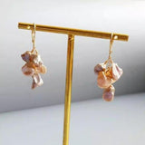 Purple Pink Baroque Keshi Pearl Earrings 925 Sterling Silver Hook