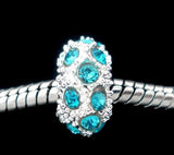 100pcs Silver Plated Rhinestone Spacers Beads 10x6mm