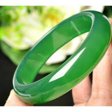 Zheru Natural Agate Chalcedony Ice Green 54-64mm Bracelet Princess Jewelry