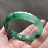 Zheru Jewelry Natural Burmese Jade Green Two-Tone Bracelet