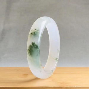 Zheru Jewelry Natural Burmese Jadeite Light Flower 54mm-64mm Bracelet