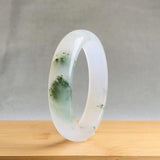 Zheru Jewelry Natural Burmese Jadeite Light Flower 54mm-64mm Bracelet