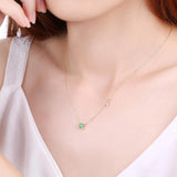 925 Silver Green Nano Zircon Necklace for Women