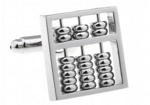 iGame Abacus Cuff Links Silver Brass Tool