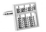 iGame Abacus Cuff Links Silver Brass Tool