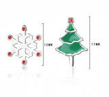 925 Silver Asymmetric Snowflake Stud Earring Wedding Party Present
