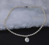 Natural Coin Pearl Necklace For Women, Freshwater Pearl Chocker Necklace