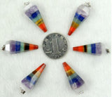 7 Chakra Layered Pendant for DIY Jewelry Making 4PCS