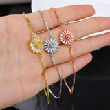 DIY Zircon Flower Charm Bracelets For Women