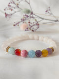Aquamarine Agate Morganite Healing Gemstone Beaded Bracelet