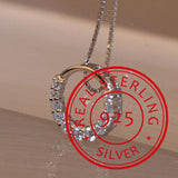 Zircon Crystal Circle 925 Sterling Silver Pendant Necklace
