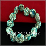 5pcs Howlite Stone Round Bead Bangle Bracelet Elasticity Adjustable Party Charm