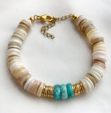 Natural Stone Bangle Shell Beaded Bracelet Unisex Hand Jewelry