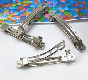 100pcs Rhodium Plated Metal Barrette Hair Clip Blank DIY Jewelry Findings