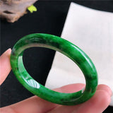 Zheru Natural Burmese Emerald Green Two-Tone Bracelet