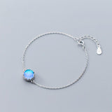 Adjustable Zircon Pendants Bracelet -925 Sterling Silver