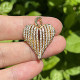 5pcs CZ Heart Charms Pendant For Jewelry Making