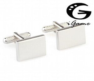 Copper Cuff Links Silver Rectangle Engravable Gift For Men's Cufflinks