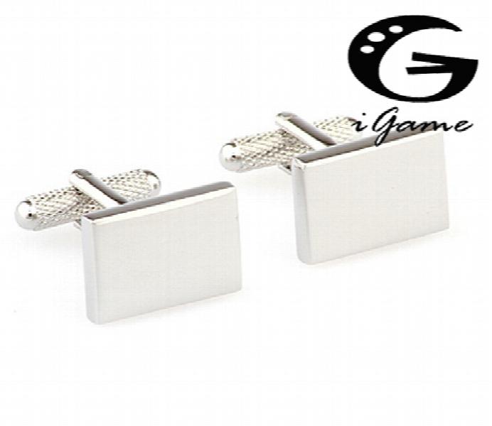 Copper Cuff Links Silver Rectangle Engravable Gift For Men's Cufflinks