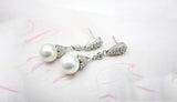 925 Silver Clear Crystal Drop Earrings Teardrop Bridal Wedding Jewelry