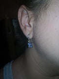 Rectangle Zircon Stone Silver Earrings for Women 925 Silver
