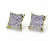 Natural Stone Earrings with Red Zircon Crystal