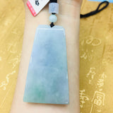 Natural JADE Good Fortune Pendant Necklace with Bead Chain