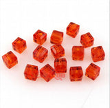 500Pcs 6mm Crystal Glass Beads Favor Spacer Square Beads For DIY Jewelry Making