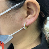 Pearl Small Hoop Earrings Round Hoop Earrings for Women VE727