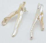 Baroque Pearl Stud Earrings Silver Avant Garde Lady Jewelry