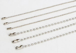 50pcs Bulk Ball Chain Connectors 2.4mm Silver Keychain T