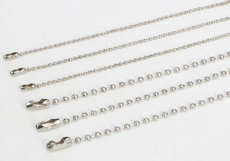 50pcs Bulk Ball Chain Connectors 2.4mm Silver Keychain T